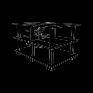 Building under construction wireframe Ilustración de archivo