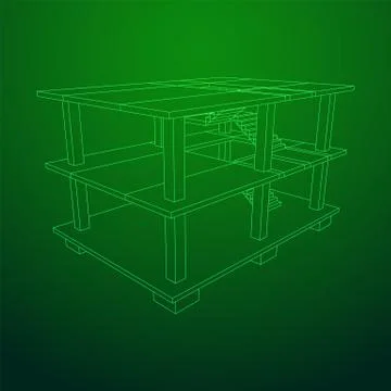 Building under construction wireframe Ilustración de archivo