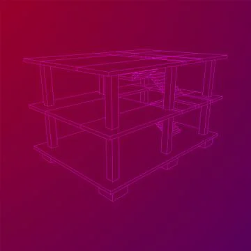 Building under construction wireframe Ilustración de archivo