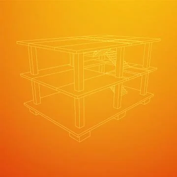 Building under construction wireframe Ilustración de archivo