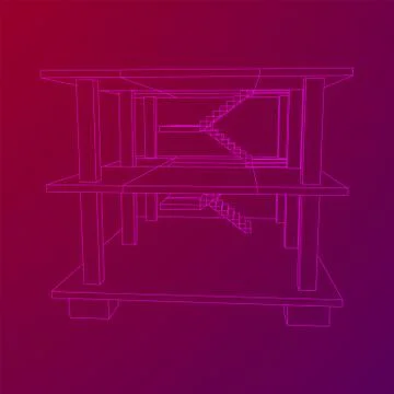 Building under construction wireframe Ilustración de archivo