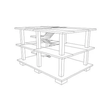 Building under construction wireframe Ilustración de archivo