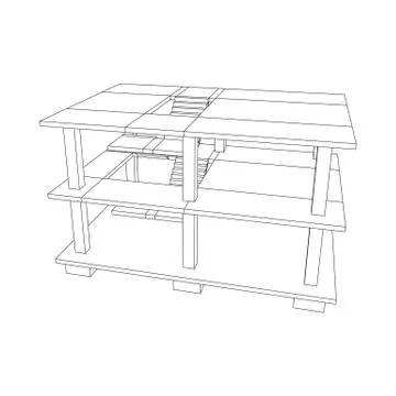 Building under construction wireframe Ilustración de archivo