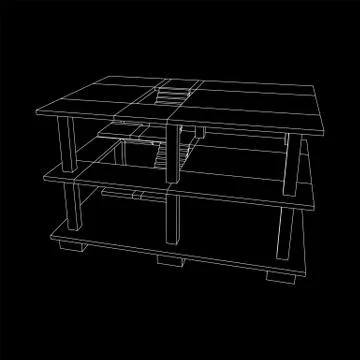 Building under construction wireframe Ilustración de archivo