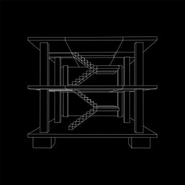 Building under construction wireframe Ilustración de archivo