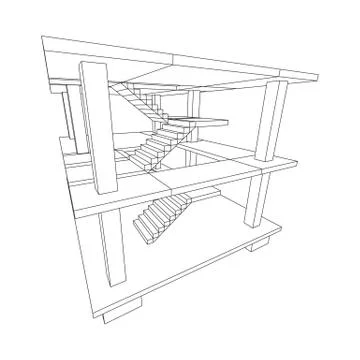 Building under construction wireframe Ilustración de archivo