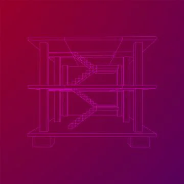 Building under construction wireframe Ilustración de archivo