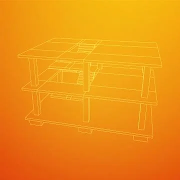 Building under construction wireframe Ilustración de archivo