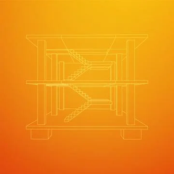 Building under construction wireframe Ilustración de archivo