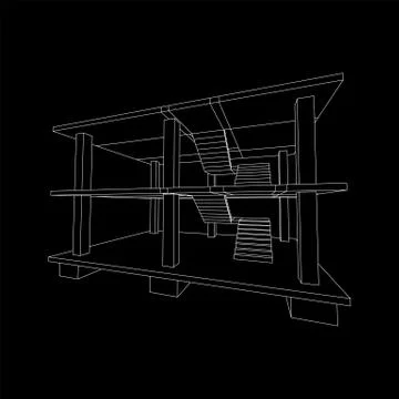 Building under construction wireframe Ilustración de archivo