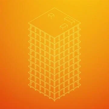 Building under construction. Wireframe low poly mesh Ilustración de archivo