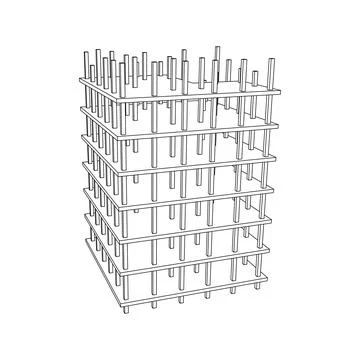 Building under construction. Wireframe low poly mesh Ilustración de archivo