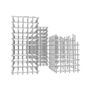 Building under construction. Wireframe low poly mesh Ilustración de archivo