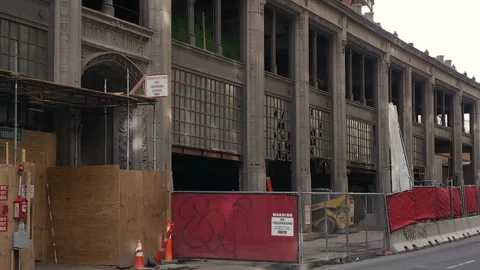 Building under major demolition/renovation down town Boston. Stock Footage 214396708