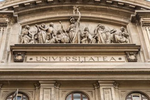 The building of University Of Bucharest Stock Photos