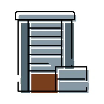 Building urban architecture with multiple floors and brown base Ilustración de archivo