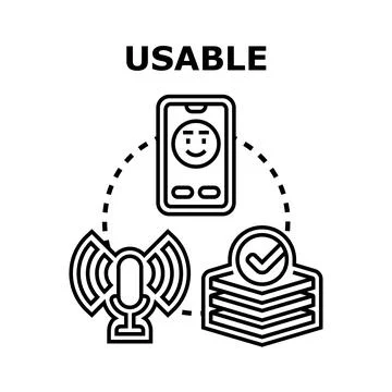 Building usable interface and user experience concept Illustrazione stock