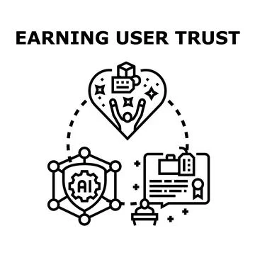Building user trust with artificial intelligence and data privacy Stock Illustration