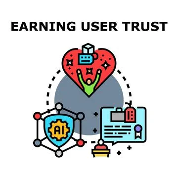 Building user trust with artificial intelligence and data privacy Stock Illustration
