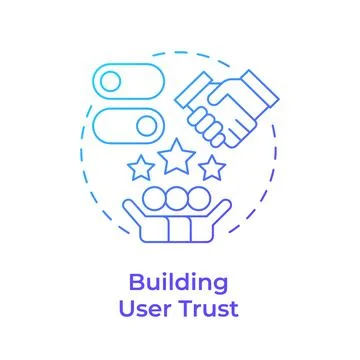 Building user trust blue gradient concept icon Ilustración de archivo