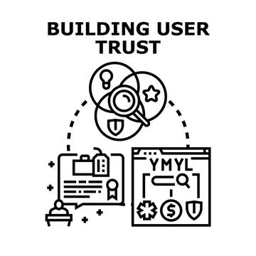 Building user trust for expertise authority and trustworthiness Stock Illustration