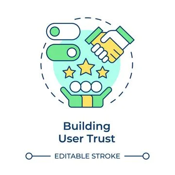 Building user trust multi color concept icon Stock Illustration