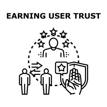 Building user trust through customer interaction and reputation Ilustración de archivo