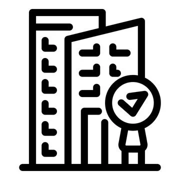 Building validation ensuring safety and compliance in construction and arch.. Illustrazione stock