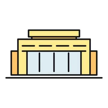 Building vector drawing representing a modern commercial store Ilustración de archivo