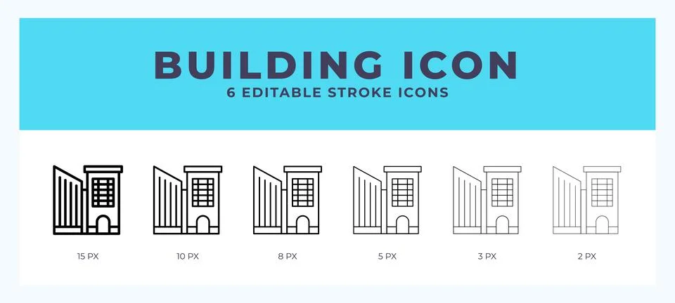 Building vector icon for web and app. Editable stroke vector illustration Ilustración de archivo