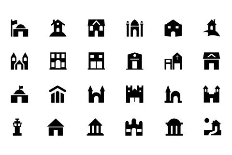 Building Vector Icons Collection Stock Illustration