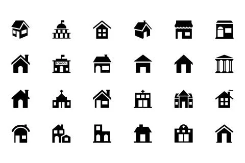 Building Vector Icons Stock Illustration
