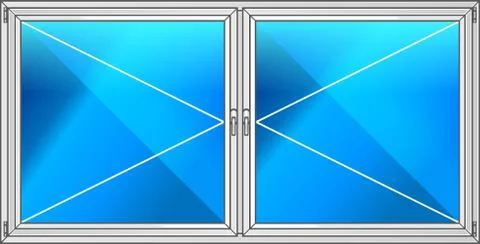 Building. Vector plastic window. Illustrazione stock