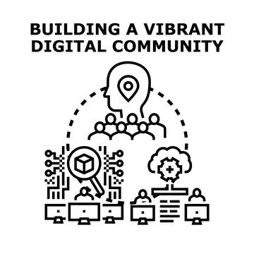Building vibrant digital community with technology and people イラスト素材