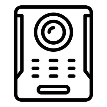 Building video intercom icon outline vector. Door system Illustrazione stock