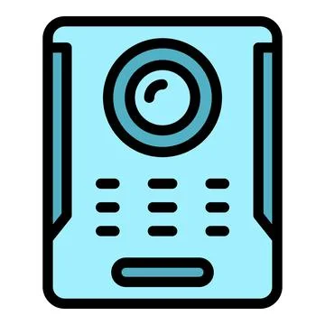 Building video intercom icon vector flat Illustrazione stock