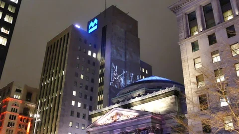 Building with video playing Stock Footage 125553014