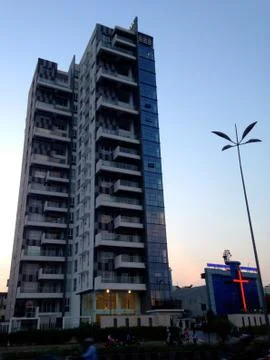 Building view with cross Stock Photos