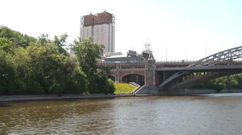Building. View From A Moving Ship 2 Stock Footage 5732369