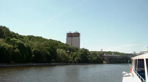 Building. View From A Moving Ship Stock Footage 5732371