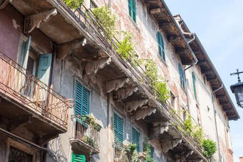 Building wall with balconies Fotos de archivo