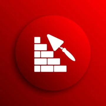 Building wall icon. Internet button on white background.. Ilustración de archivo