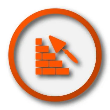 Building wall icon. Internet button on white background.. Ilustración de archivo