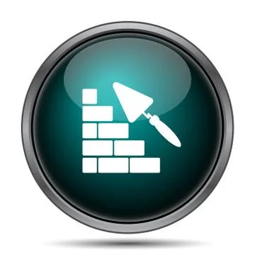 Building wall icon. Internet button on white background.. Ilustración de archivo