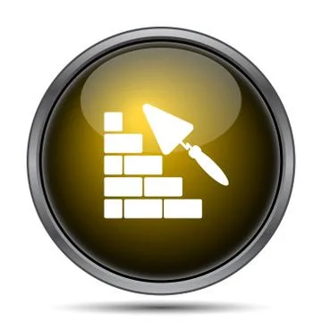 Building wall icon. Internet button on white background.. Ilustración de archivo