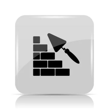 Building wall icon. Internet button on white background.. Ilustración de archivo