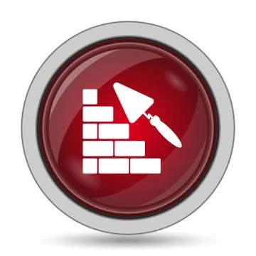 Building wall icon. Internet button on white background.. Ilustración de archivo