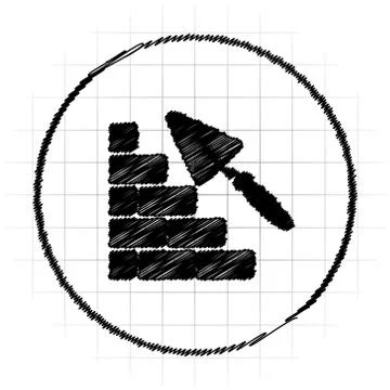 Building wall icon. Internet button on white background.. Ilustración de archivo