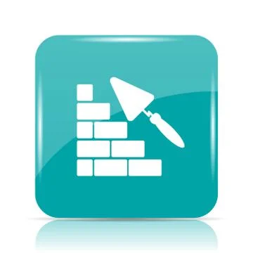 Building wall icon. Internet button on white background.. Ilustración de archivo