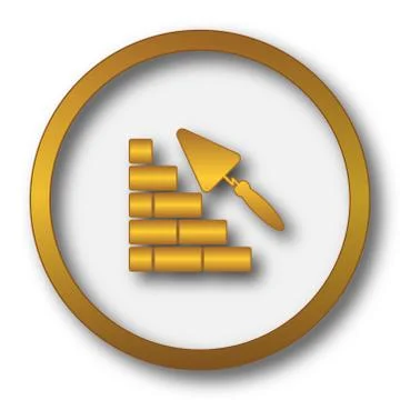 Building wall icon. Internet button on white background.. Ilustración de archivo